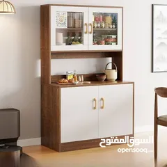  7 لو مطبخك دايمًا مليان أغراض ومحتارة وين ترتّبيهم  إلك الحل مع بوفيه المطبخ العصري والأنيق تصميم خشبي