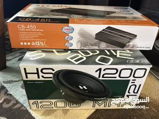  1 صب هنبيال 1200w مع صندوق وجهاز ads 1800w وسماعتين الترا سونيك وحدة 150w + 50w السماعات من طراز neo
