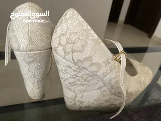  2 حذاء عروس مع كعب 15 سم روكي مريح جدًا  Wedding shoes size 37 with a rocky 15 cm heels