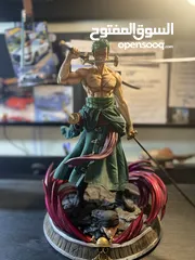  2 Zoro from one piece anime action statue, 40cm tall