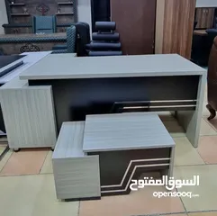  3 مكتب مدير مع جانبية وادراج مع طاولة وسط هدية  متوفر بعدة الوان حسب الطلب