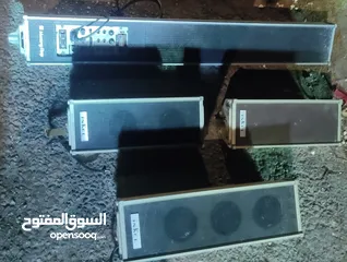  6 جهاز امبلفير ياباني بداخله سماعاته الداخلية الخاصة و 4 مداخل صوت بالاضافة الى 3 سماعات خارجية