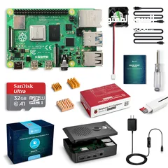  1 Raspberry Pi 4 4GB with Complete LABISTS Starter Kit with 32GB Micro SD Card