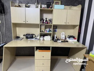  12 مكتب أثاث مكتبي خشبي مع جوارير وخزاين للمنزل لغرفه نوم او غرفة عمل حجم كبير واجهه كامله للبيع