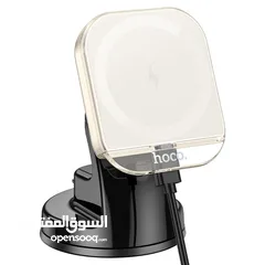  6 Hoco HW18 Car Holder with wireless charger 15w شاحن سيارة لاسلكي من شركة هوكو بقوة 15 واط