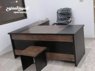  19 مكتب قياس 160*80 مع جانبيه وطاولة وسط خشب لامينت مستورد بسعر المصنع تفصيل جميع الموديلات جميع المقاس
