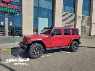  3 DHS 76500/= Jeep Wrangler 4X4 - Unlimited Rubicon 2018 Red 3.6L Auto مسرفس بالكامل