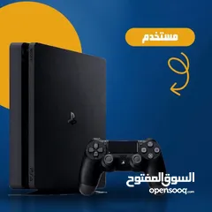  1 بلايستيشن 4 سليم ايدتين 800 جيجا + 4 العاب