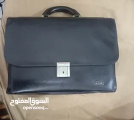  1 حقيبة رجالية بيزنس بالمفتاح Leather briefcase with key lock for men