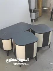  6 طاولات وسط خشب 18م الون حسب الطلب مكون من ثلاث قطع تفصيل حسب الطلب والمقاس