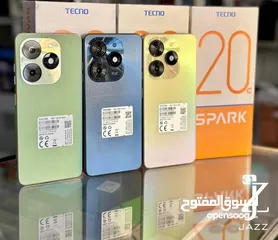  7 جهاز جديد بالكرتونة Spark 20c رام 8 و 16 جيجا 128 مكفول سنة متوفر توصيل