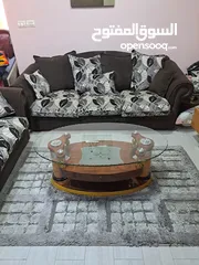  1 طقم كنب جلوس 8 مقاعد مع الطرابيزات زجاج للبيع