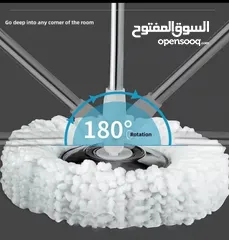  7 وأسرع مع الممسحة الدوّارة الذكية رأس ألياف فيها 300,000 شعيرة دقيقة بتمتص المي والأوساخ بقوة