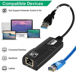  1 USB 3.0 to Ethernet Adapter, Driver Free 10/100/1000 Mbps Network RJ45 LAN Wired Gigabit