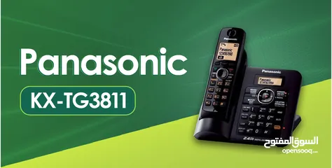  7 تلفون ارضي لاسلكي مع قاعدة تحكم ديجيتال نوع بناسونك صناعة ماليزيا KX-TG3811BX