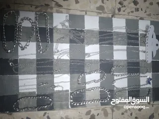  3 اكسسوارات رجالي وستاتي سلسال اسواره خواتم مسابح خرز جلد جنزير تطريز مسابح حقائب