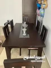  2 طاولة سفرة 6 كراسي منجدة جديد