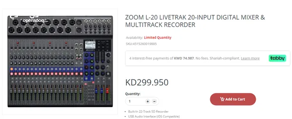  7 Zoom L-20 20-channel Digital Mixer / Recorder - with BTA-1 Wireless Adapter