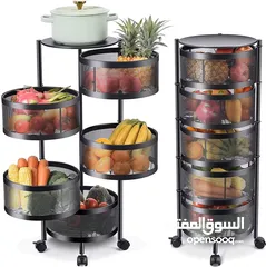  1 منظم تخزين للمطبخ رفوف دائرية -Layer Kitchen Storage organizer