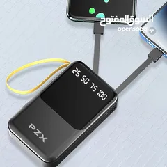  10 باور بانك pzx  بسعة البطارية 10000مللي أمبير  نوع الشحن مناسب 2200  صغير الحجم  متوفر فيه اربع وصلات