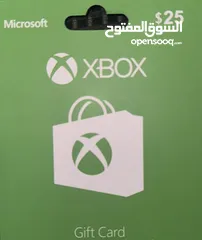  1 بطاقة شحن 25$ اكس بوكس Xbox Gift Card 25$