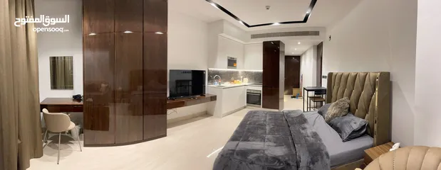  8 للايجار استيديو في السيف برج سيبرال اوركيد مكون من  غرفة نوم ،صوفه صغيره مطبخ مفتوح بلكونه