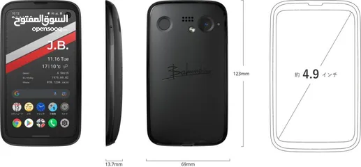  4 هاتف BALMUDA أسود X01A-BK غير مغلق أسود 4.9 بوصة 5G أنيق
