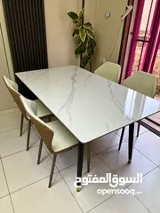  10 طاولة سفرة رخامية فاخرة الطاولة اللي بتجمع بين الأناقة و المتانة و الراحة! مع 4 كراسي و 6 كراسي