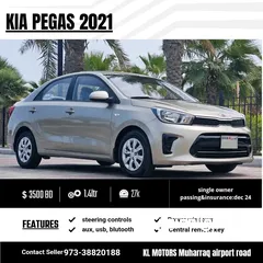  1 kia Pegas 2021 single owner used for sale