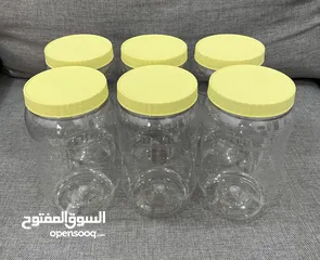  1 6 Plastic Jars 1 KG Capacity