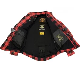  3 Men's Plaid Flannel Biker Shirt with CE Approved Armor