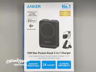  1 شاحن Anker MagGo الثلاثي 3-in-1  بنص السعر 300 بدل 700