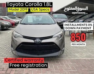  1 Toyota Corolla LE 1.8CC 2019