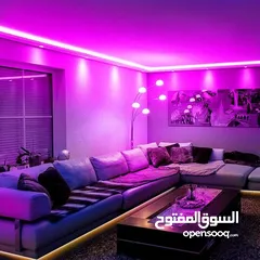  2 حبل اضاءة ليد ذكي متغيرالالوان بالفضاءاللوني ار جي بي اتصال واي فاي للتحكم عن بعد عن طريق التطبيق