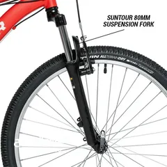  6 Decathlon Rockrider ST50, 21 Speed Aluminum Mountain Bike, 26", Unisex, Red, Extra Large