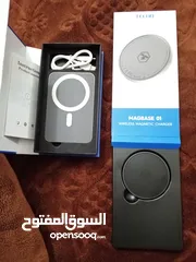  2 باور بانك لاسلكي+شاحن لاسلكي للبيع