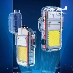  13 ولاعة بدون غاز قداحة مع كشاف ضوء تعمل بالشحن ضد الماء و الرياح ولاعه بلازما قداحه شحن كهرباء Usb