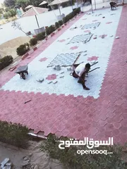  19 تركيب انترلوك وبندوره بلاط رصيف