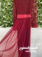  2 فستان تركي خمري شبه جديد مقاس 44