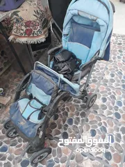  1 عربة اطفال تؤام وارد السعودية مستعمله سليمه 100%