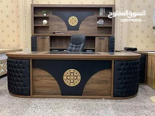  1 مكتب اداري 160*80 مع جانبية وطاولة وسط تفصيل خشب مستورد بسعر المنصع واعلى جودة وأقل الاسعار
