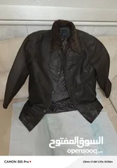  11 جاكيت جلد طبيعي ماركة ARMA ثقيل لون بني غامق مطفي مستعمل بحالة جيدة يلبس مقاس XL,L تم شراءه 400$