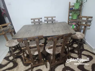  3 طاولة سفرة 6كراسي وطاولة خشب سويدي 122×80