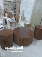  18 طاولات وسط جميع الوان مقاس حسب الطلب جودة عالية مكون من ثلاث قطع خشب ودهان