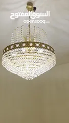  5 Luxurious 2-Piece Crystal Glass Chandelier Set – Elegant Gold Finish – Only 150 JDs!