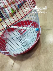  6 قفص الطيور الدائري الأحمر المميز  مناسب لطيور الحب والروز و الفيشر و الجنة
