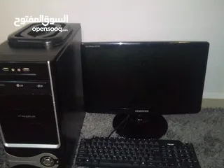  3 كمبيوتر مستعمل للبيع بحالة ممتازة , شاشة سامسونج 19 انش , كيس LG بمواصفات ممتازة