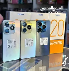  6 جهاز جديد بالكرتونة Spark 20 رام 16 جيجا 256 مكفول سنة متوفر توصيل