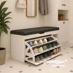  6 حل مثالي لترتيب مدخل بيتك   خزانة أحذية مع مقعد مريح، قطعة تجمع بين العملية والأناقة بوقت واحد.