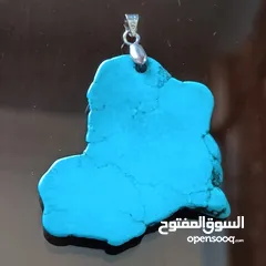  2 تعليقة مع حجر كريم فيروز طبيعي